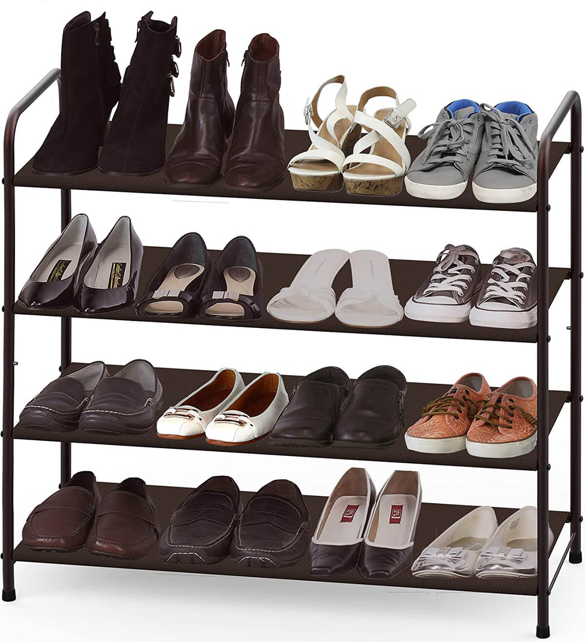 Four-Tier Rack with Fabric Shelves