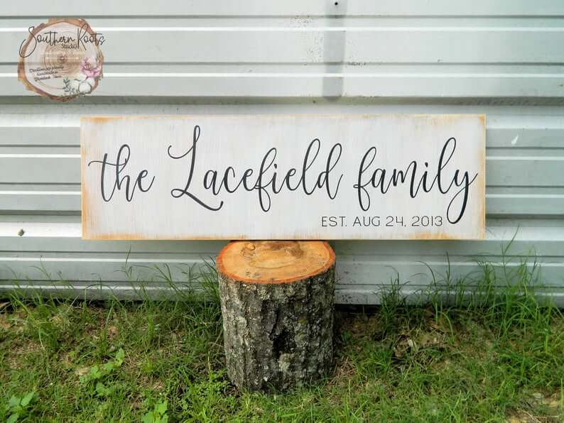 Vintage Feel Family Sign with Date of Establishment