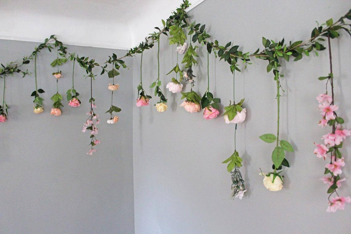 Growing Green with this Draping Pink and White Flower Garland