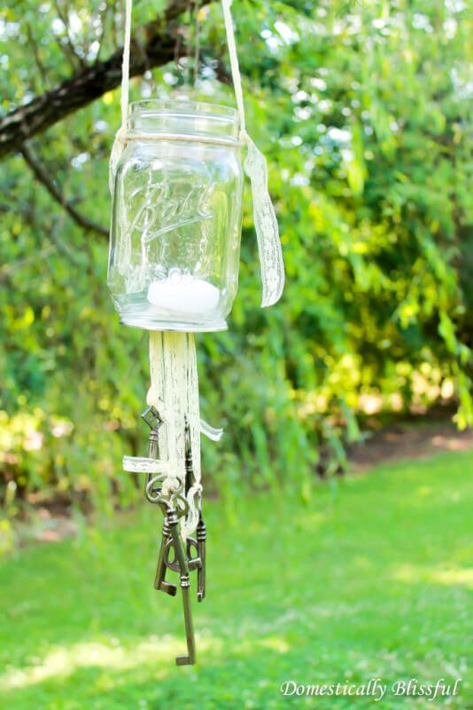 Lovely and Lacy Mason Jar and Key Wind Chime