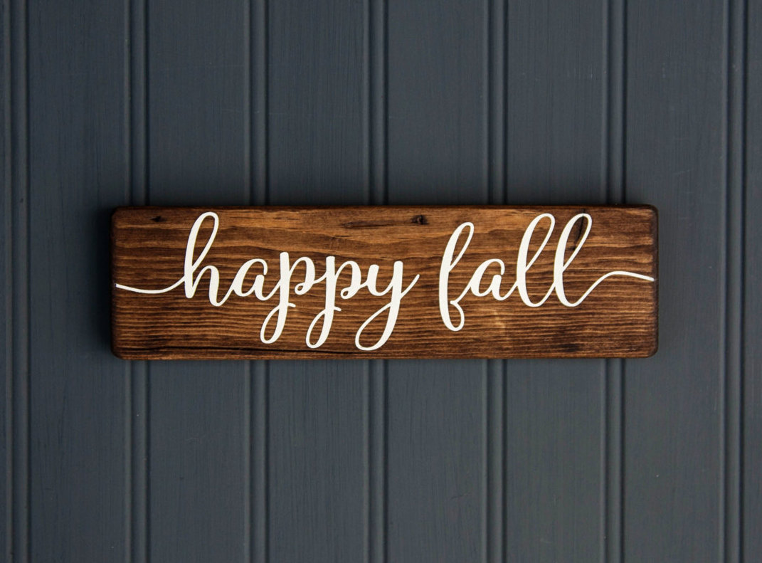 'Happy Fall' Rustic Wood Sign