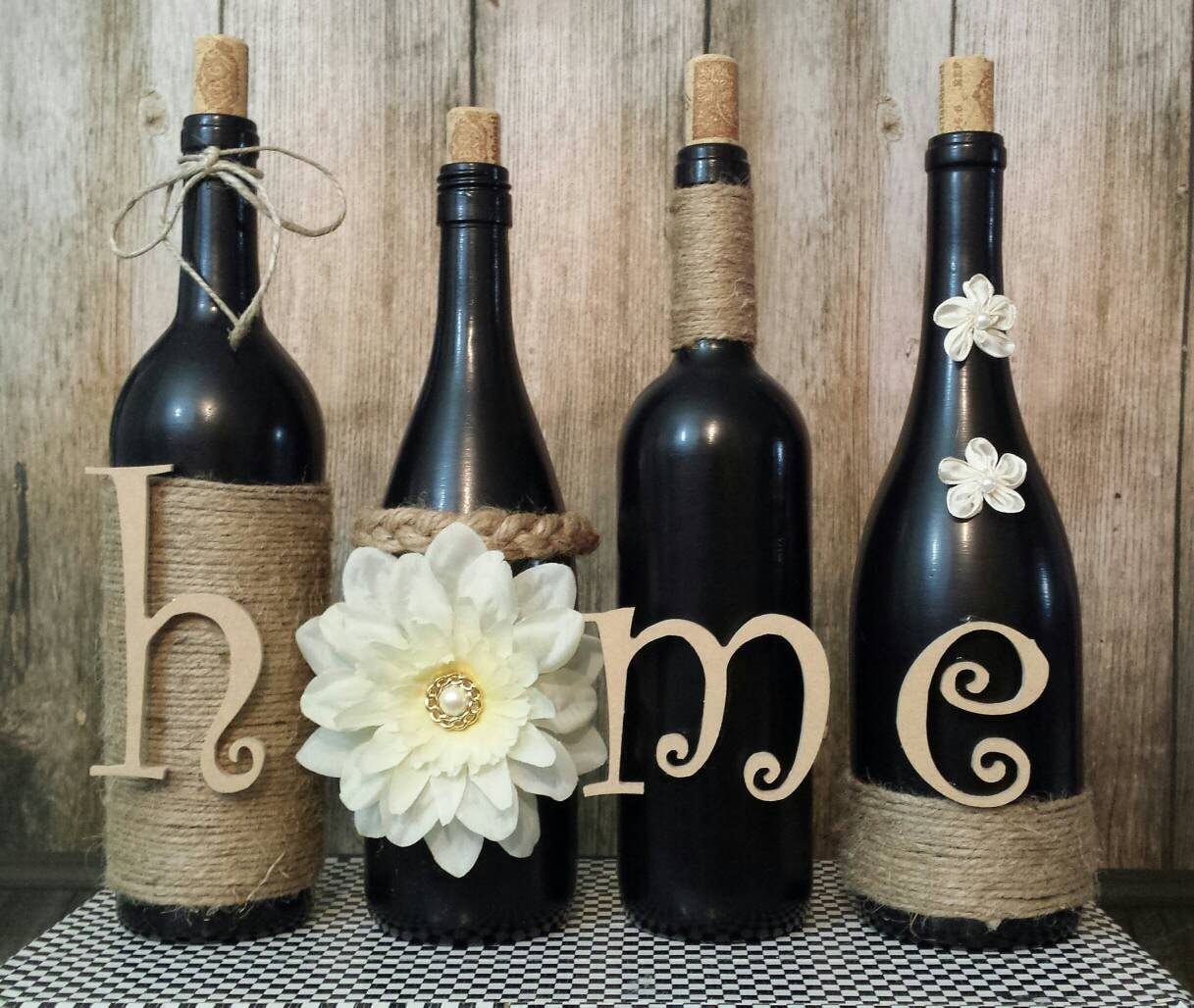 Flowers & Twine 'home' Wine Bottles