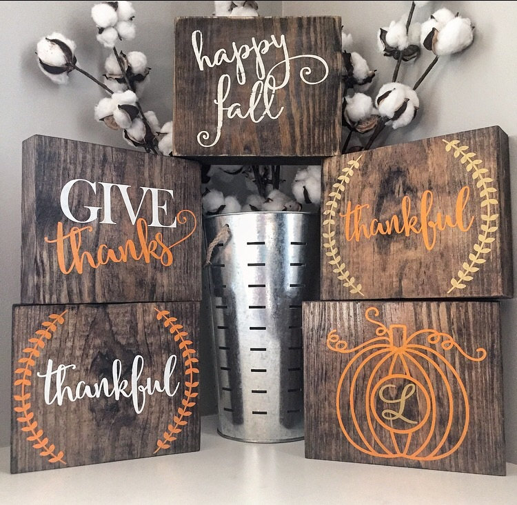 Customized Fall Wood Block Set