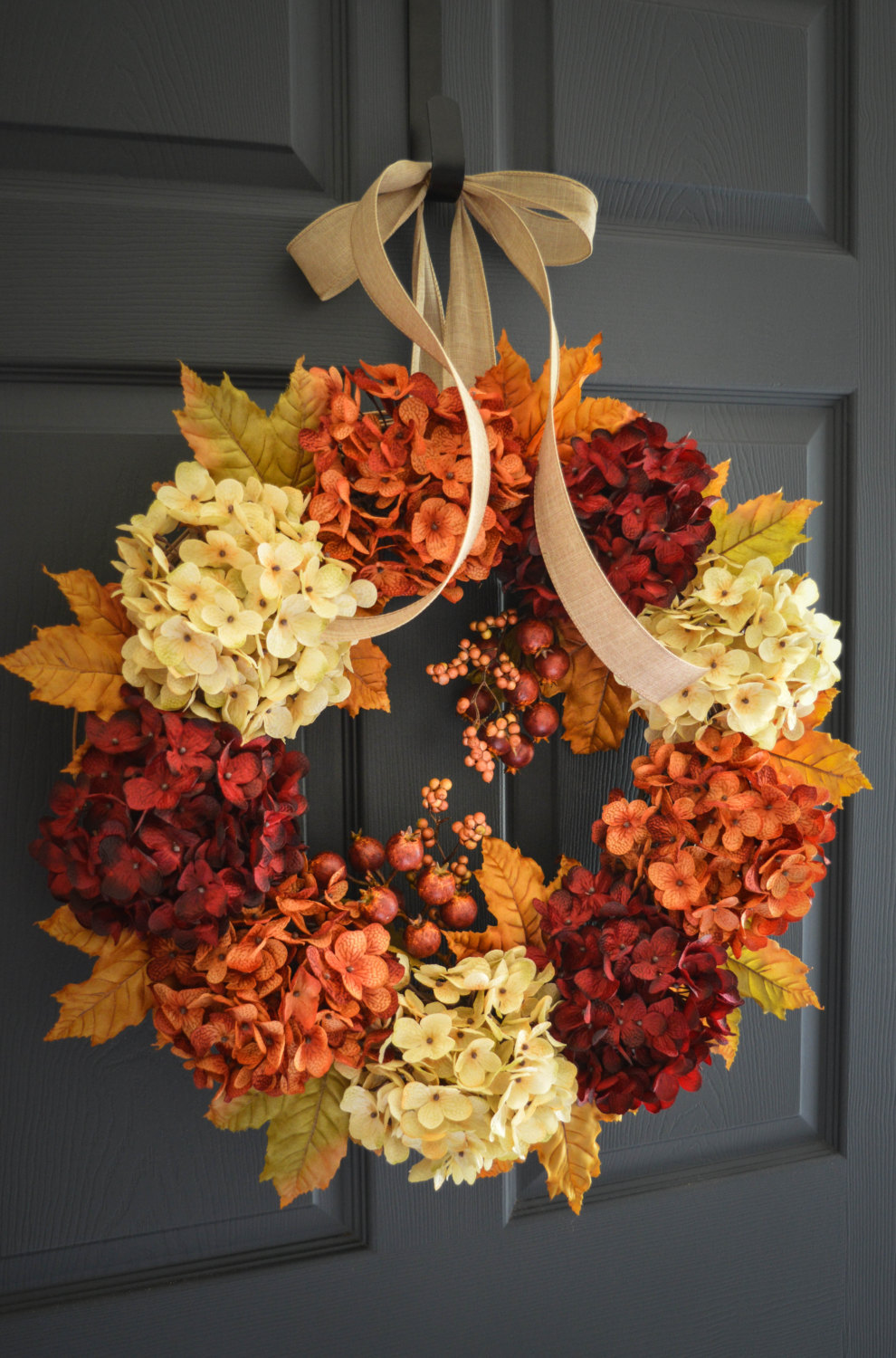 Beautiful Fall Hydrangea Wreath