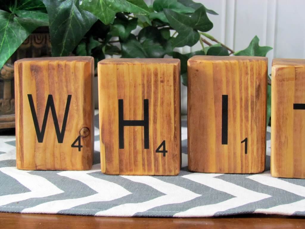 DIY Wood Burned Letter Tiles