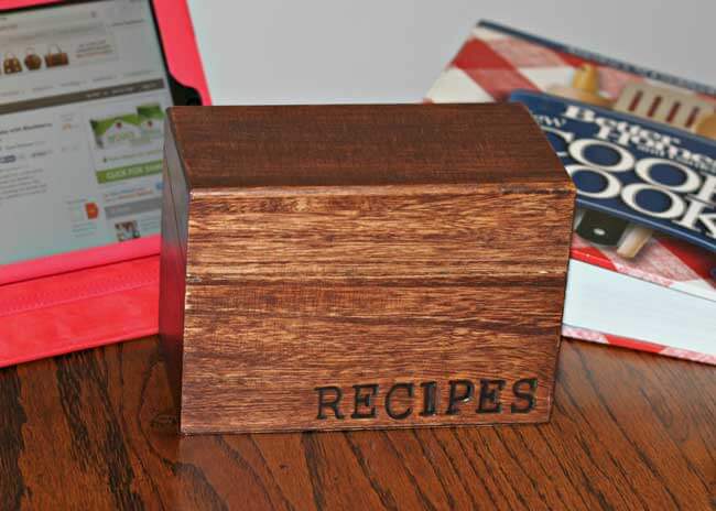 Recipe Box with Wood Burning Letter Stamps