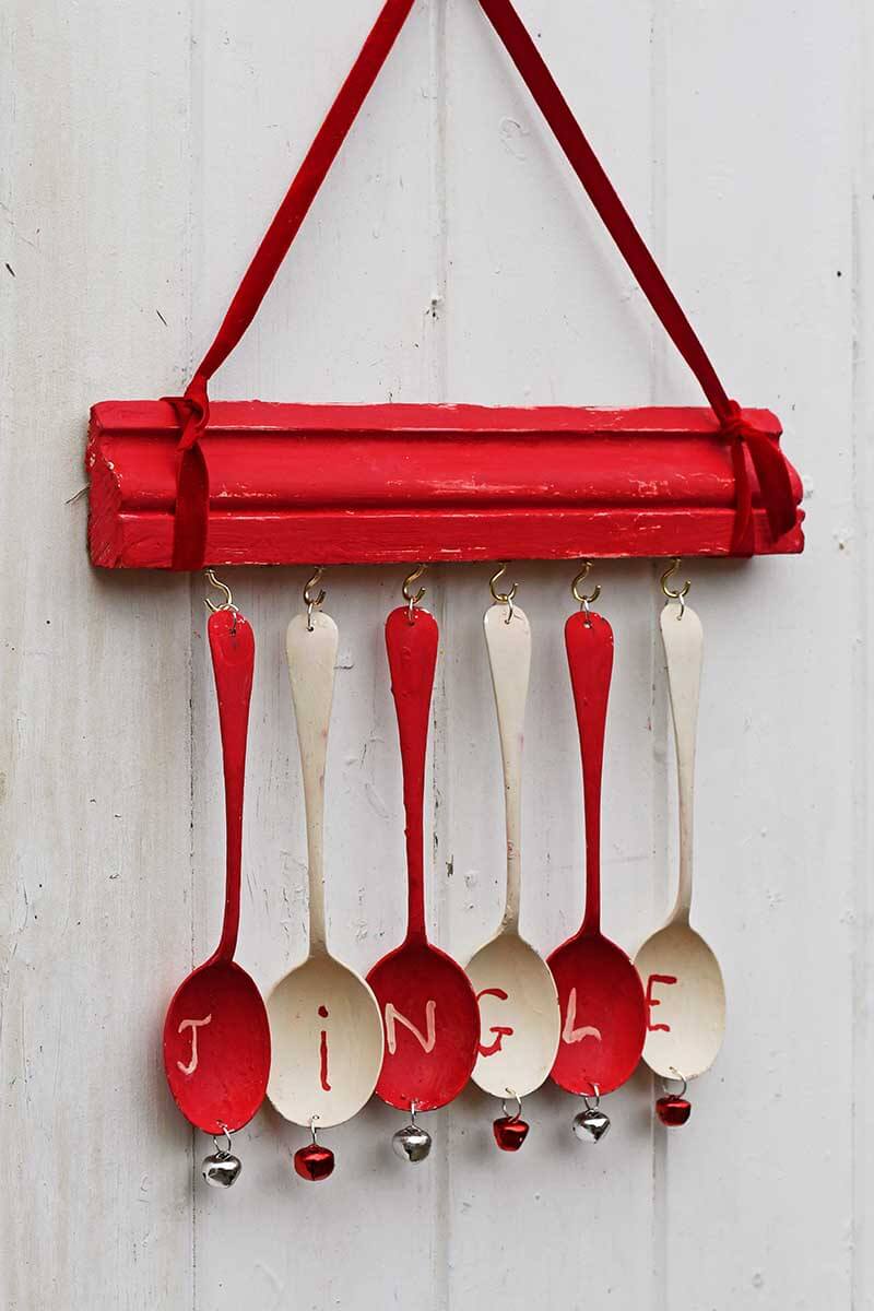 Red and White Jingle All the Way Home DIY Wind Chime