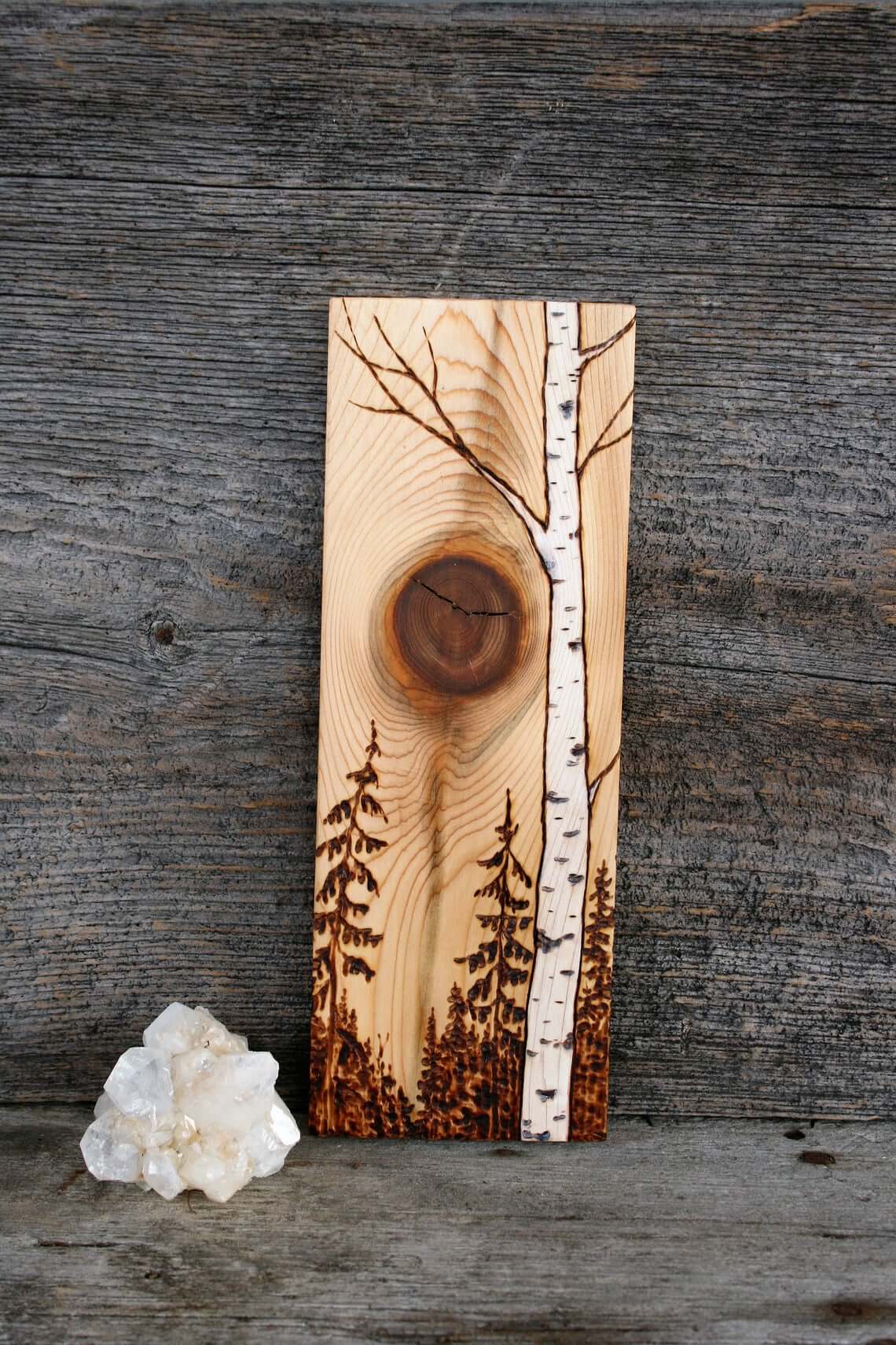 Nature Art Wood Burned Wall Hanging Rustic Home Decor Adventure Art