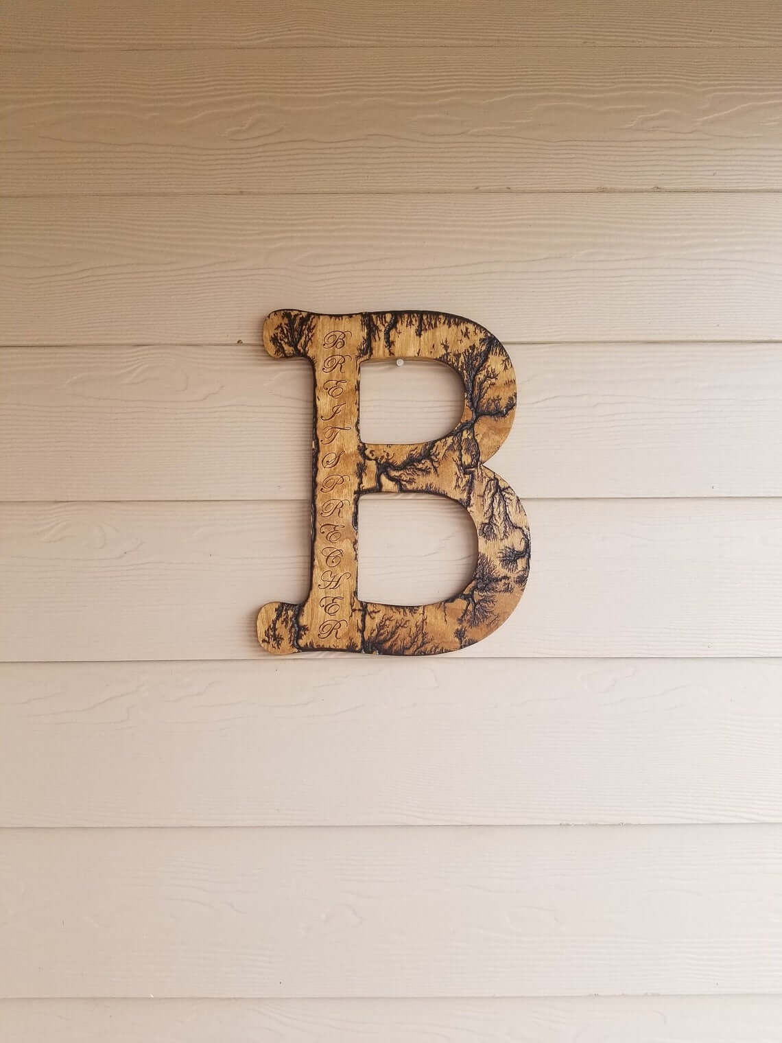 Lichtenberg Burned Wood Monogram Letters