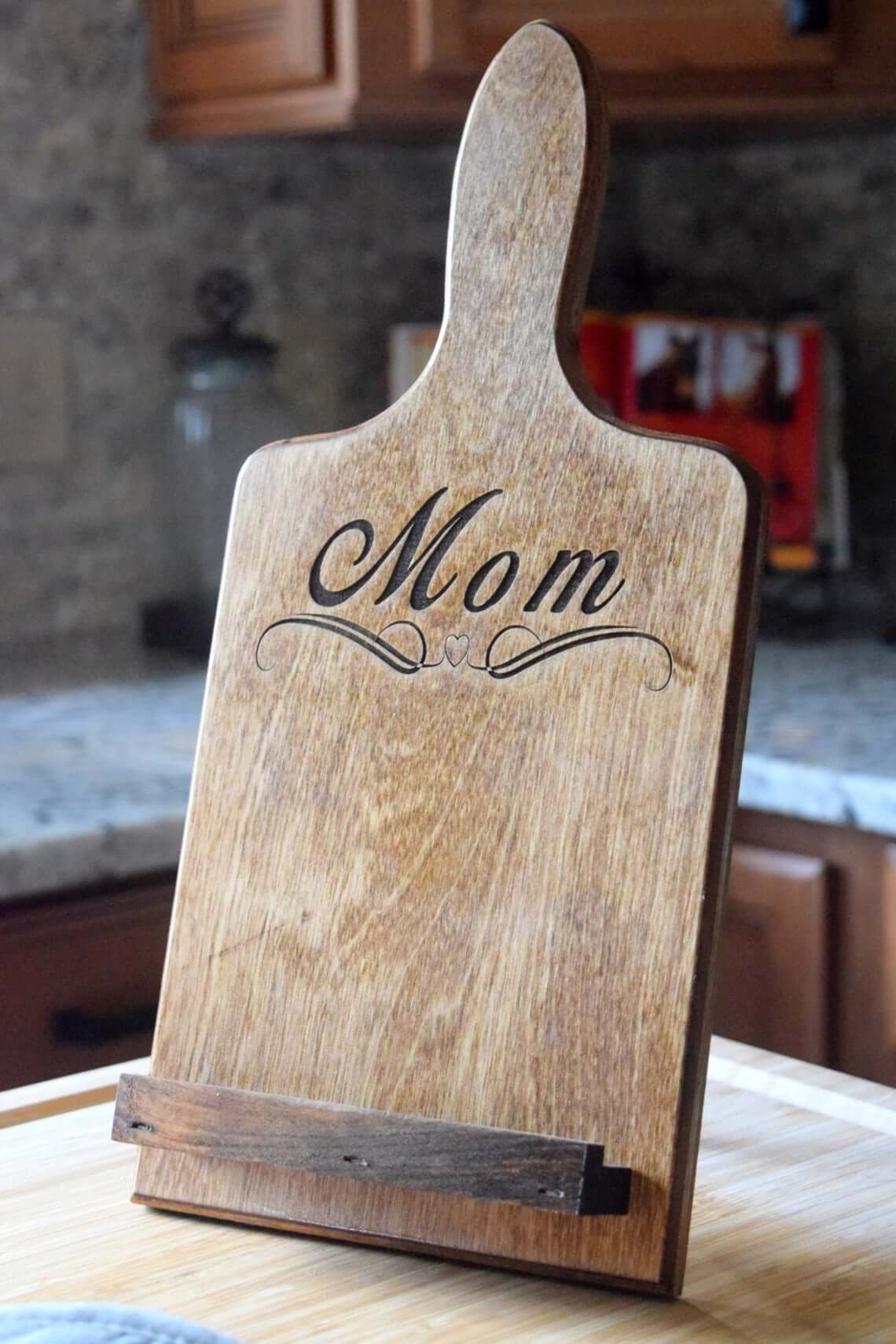 Cutting-Board Shaped Cookbook Holder