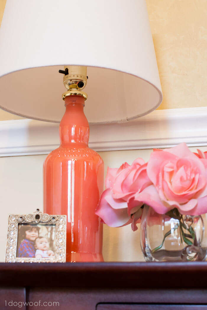 Easy Painted Glass Bottle Lamp Upcycle