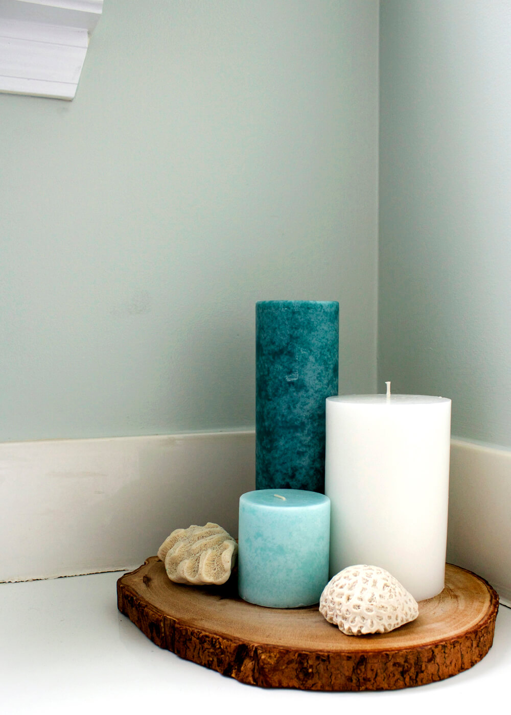 Sleek and Simple Natural Wood Slab Candle Tray