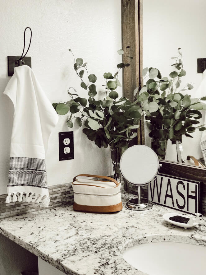 Modern Industrial Black and White Wash Room