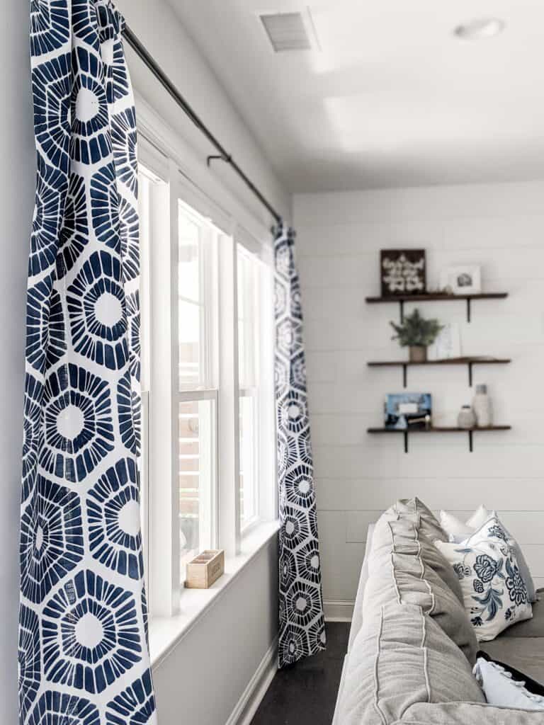 Soft Double Delightful Hexagon Stencil Curtain