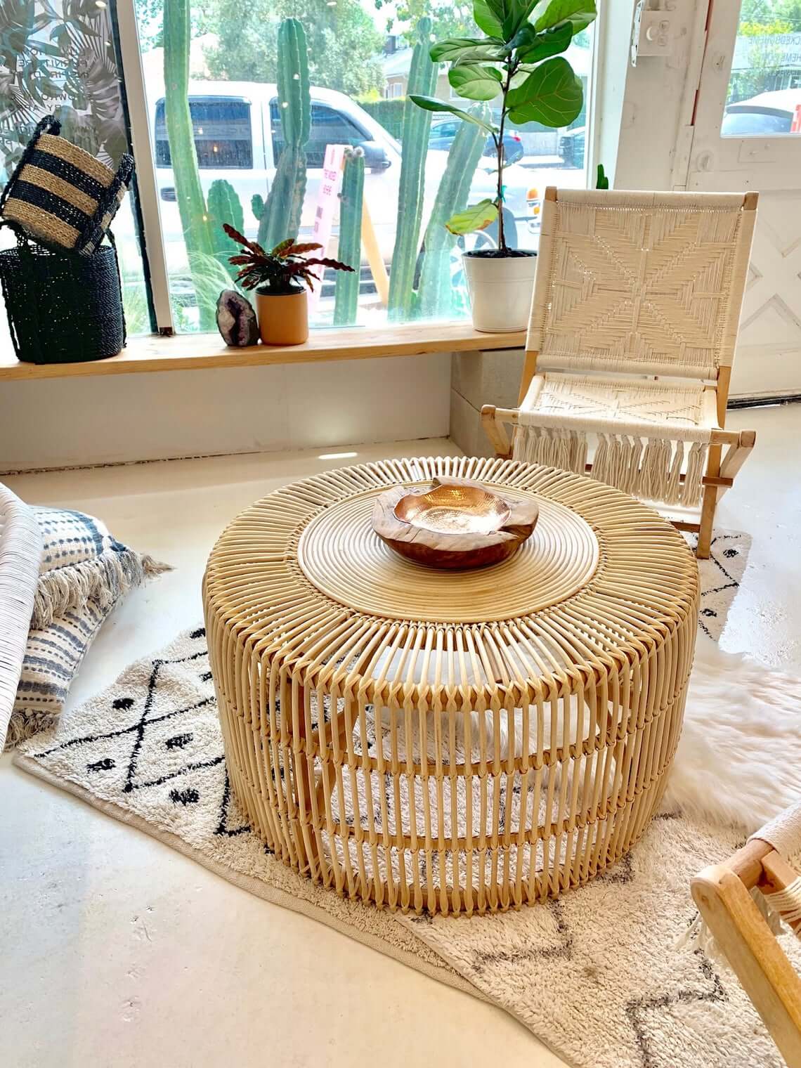 rattan center table design