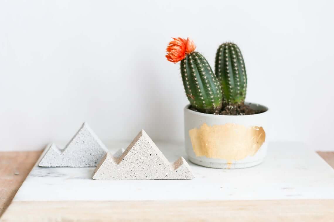 Textured Concrete Design Mountain Paperweights