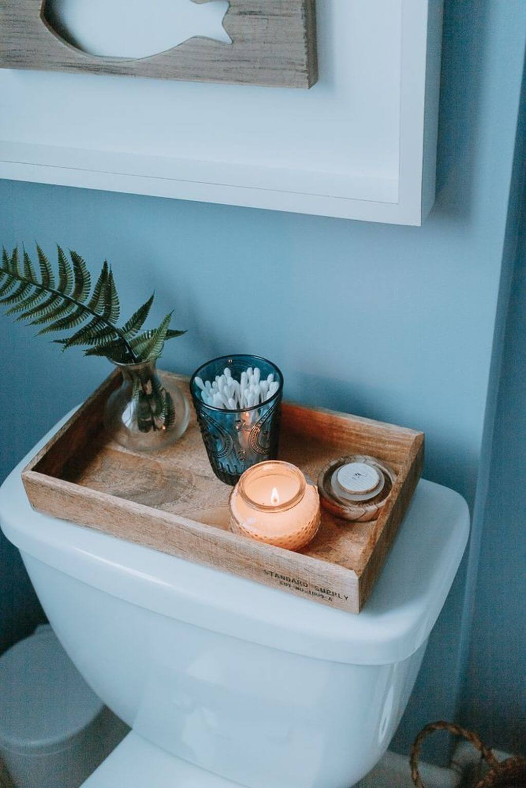 Wooden Toilet Topper Catchall for Your Bathroom Extras