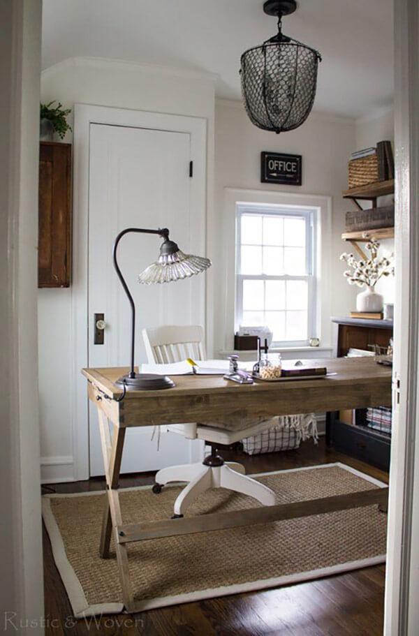 Simple and Rustic Wooden Farmhouse Furniture Perfect for the Home Office