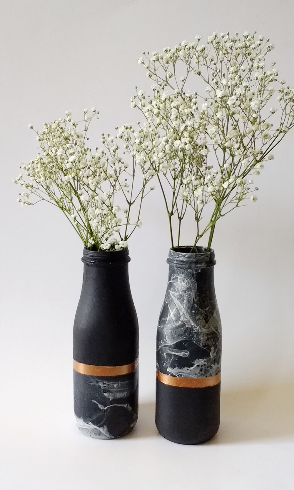 Painted Bottles with Marbleizing and Decorative Striping — Homebnc