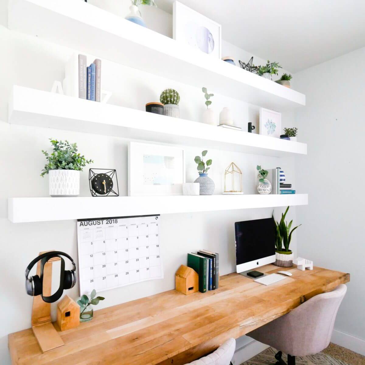 rustic desk with keyboard tray