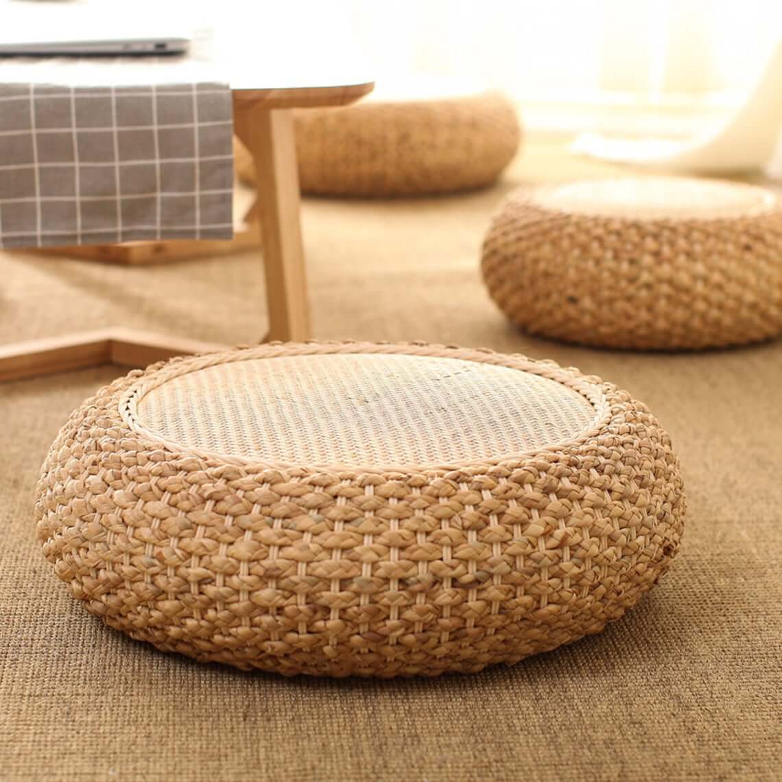 Rustic Zafu Zabuton Floor Cushion Ottoman