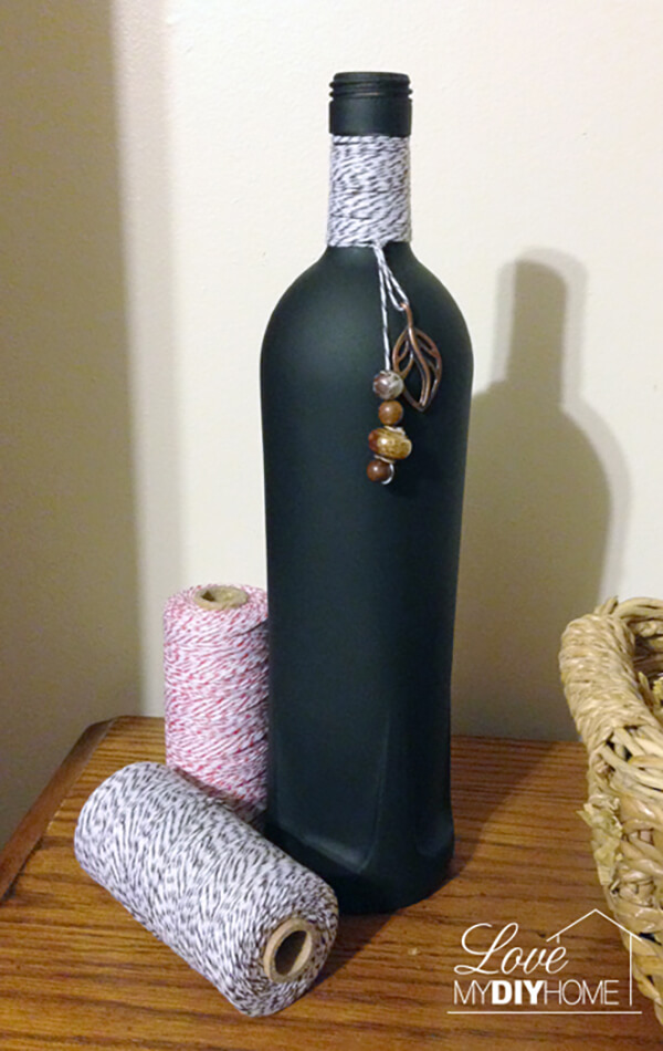 Handmade Painted Bottles with Chalkboard Paint