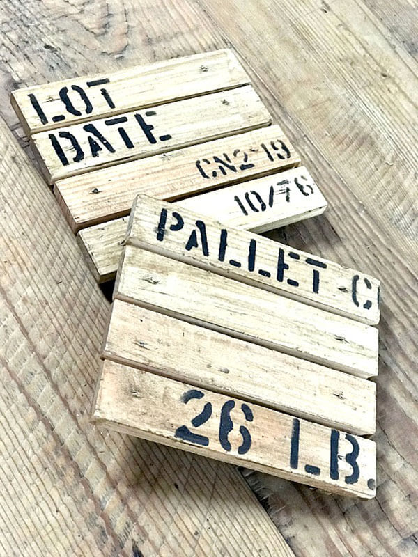 Rough Stenciled Crate Container Number Date and Item Wall Art