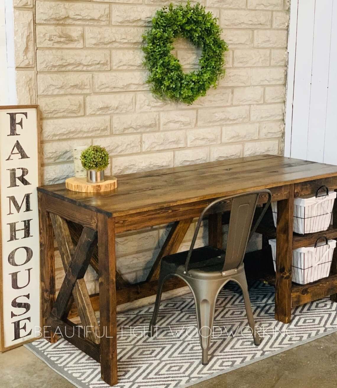 Diy Farmhouse Desk Ashley Diann Designs