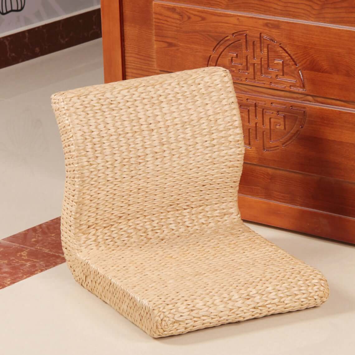 Japanese-Style Straw Legless Tatami Chair