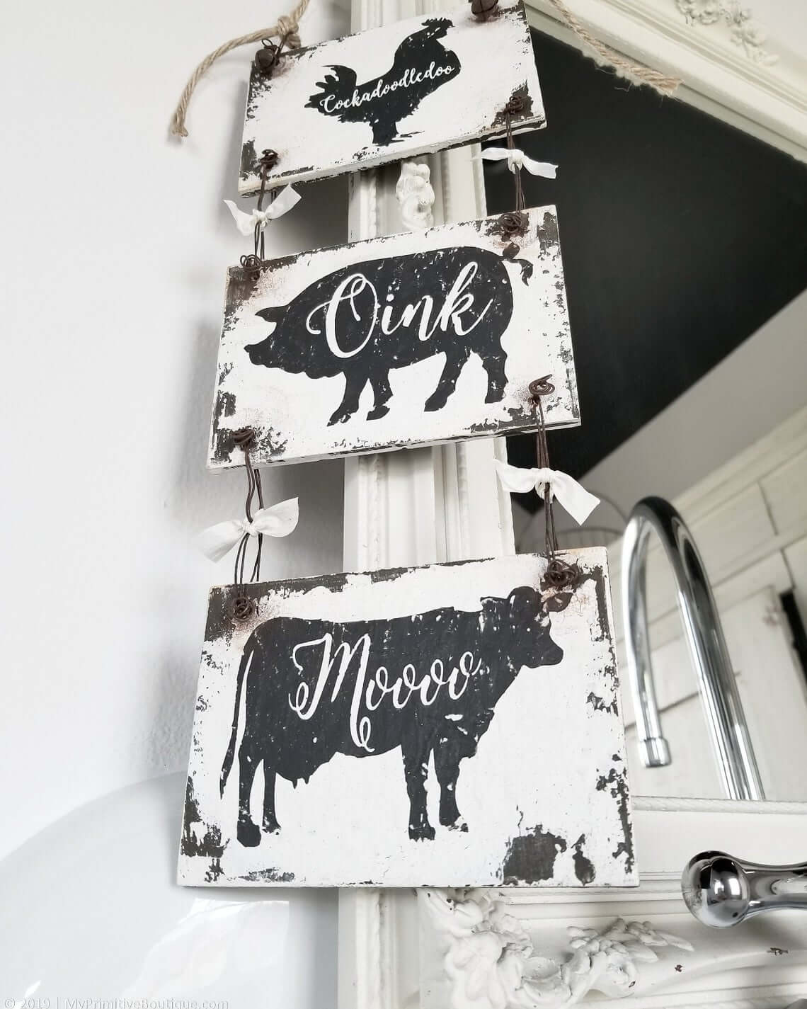 Farm Animals Metal Sign Set