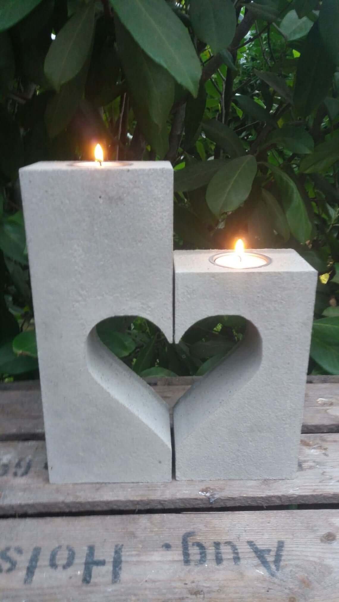 Decorative Concrete Heart Shaped Candle Mold