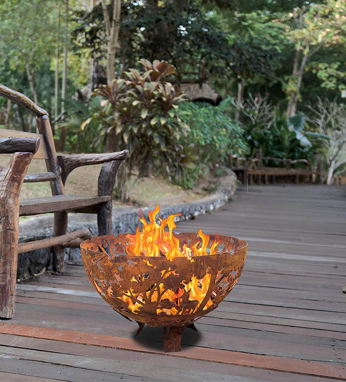 Rustic Fire Ball Metal Pit