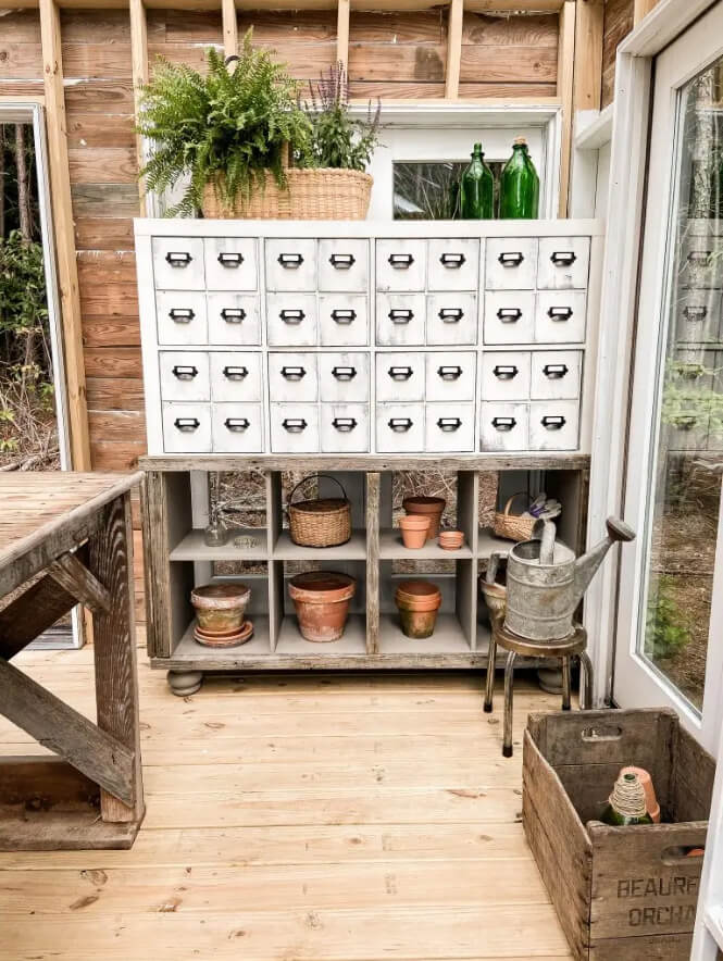 Faux Rural Apothecary Cabinet Storage