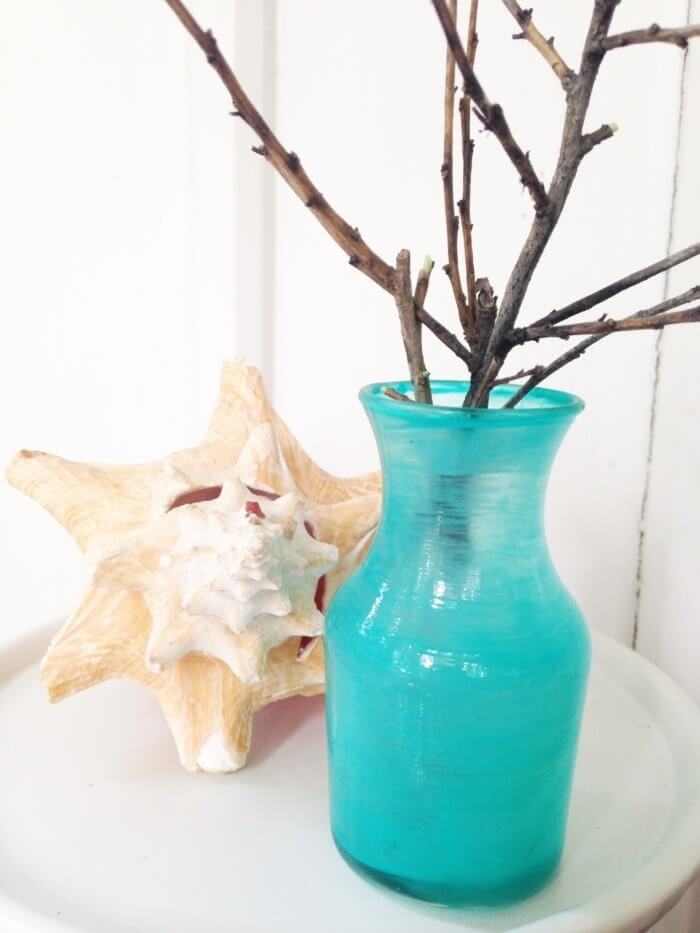 Simple Blue Beach Sea Glass Vase