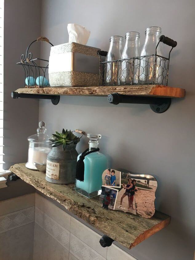 Upcycled Aged Wooden Wall Shelves