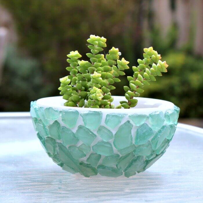 Mini Sea Glass Succulent Planter