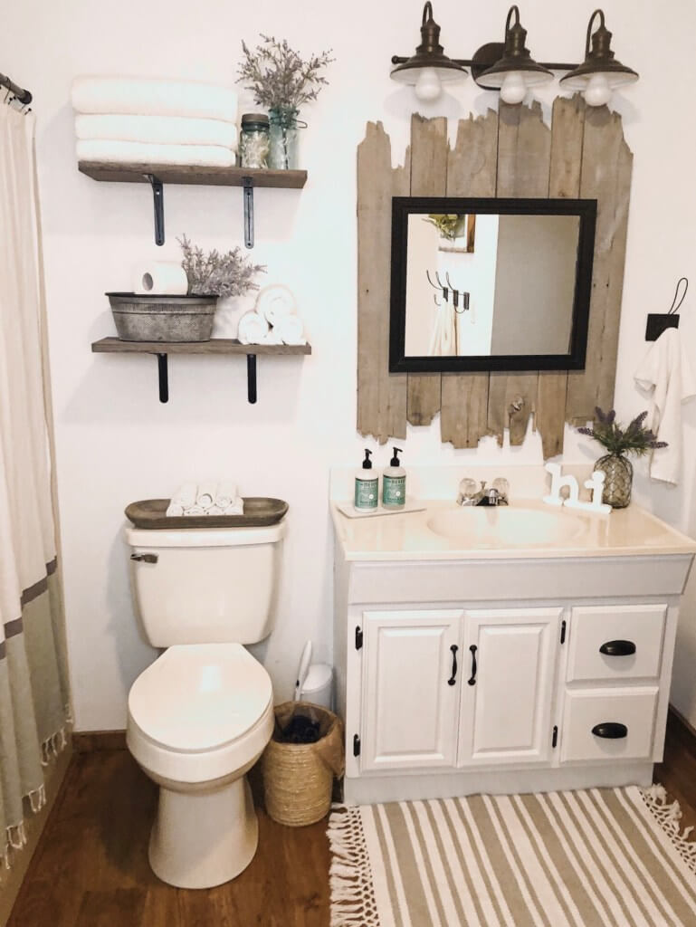 Wood and White Rustic Charm Bathroom