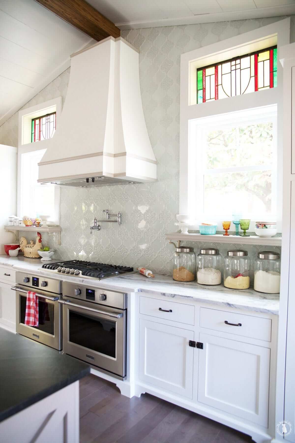 Under the Window Kitchen Shelves