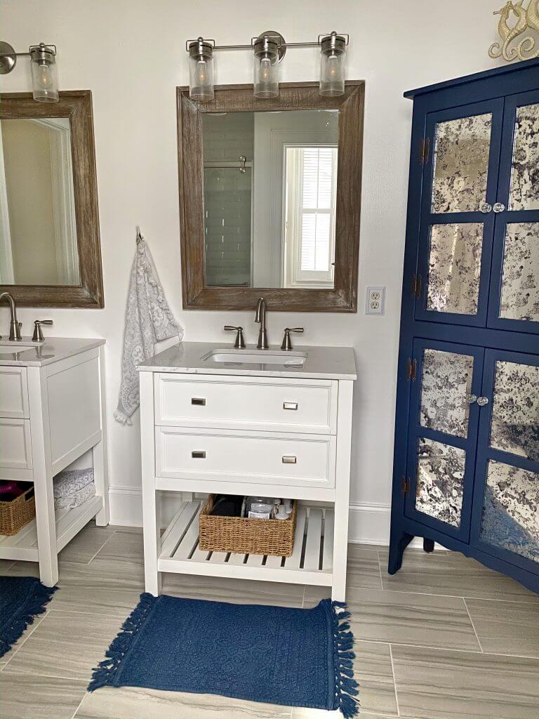 country blue bathroom decor