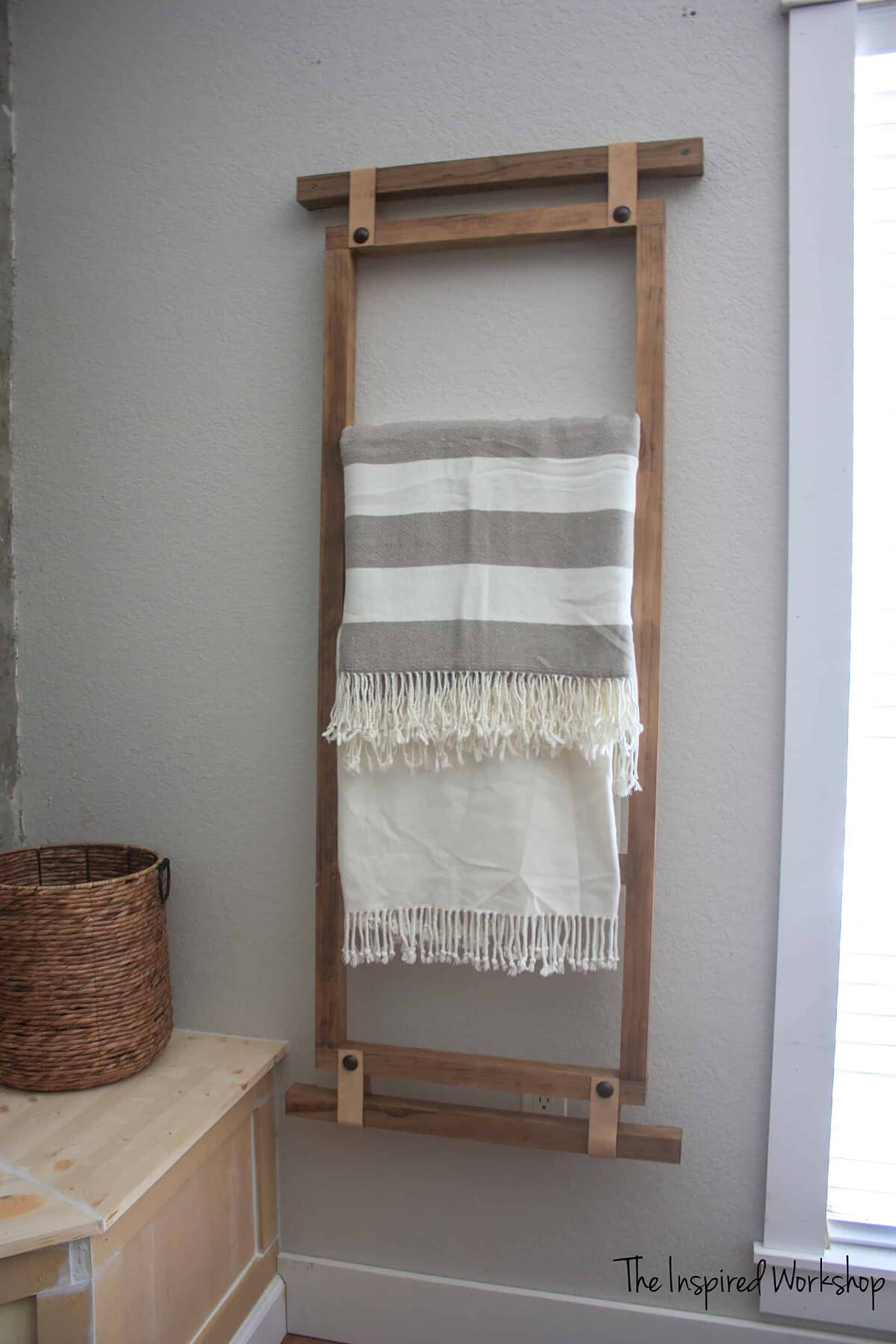 Wooden Wall Hanging Blanket Ladder