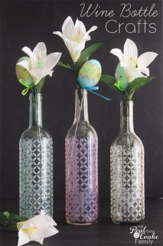 Gorgeous Etched Glass Bottle DIY Vase