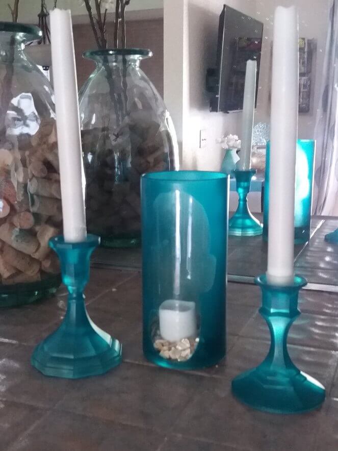 Blue Seahorse Cut-Out Candleholders