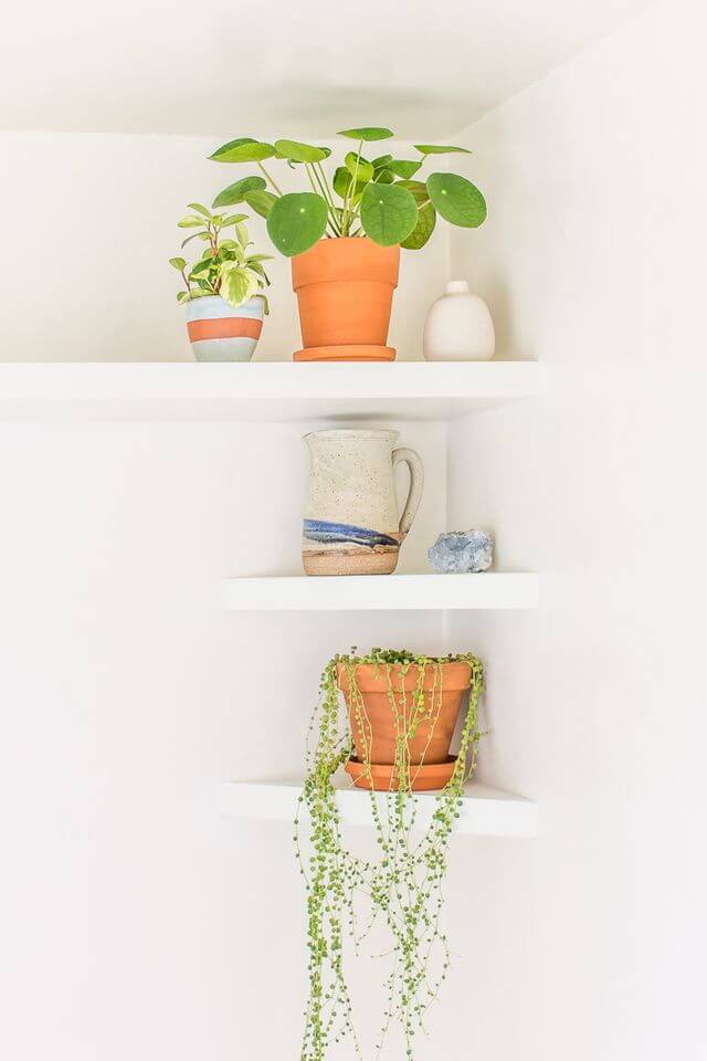 Crisp and Clean White Corner Floating Shelves