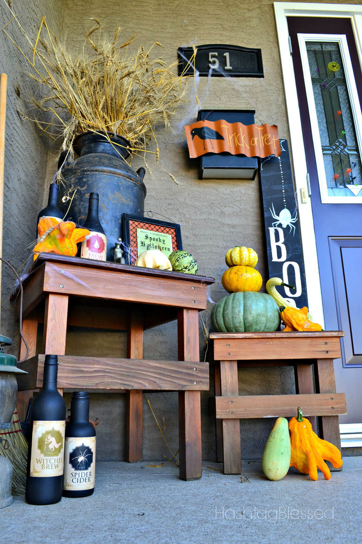 Décoration de porche d'Halloween effrayante Witches Brew