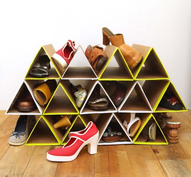 Fun and Funky Triangular Shoe Cubbies