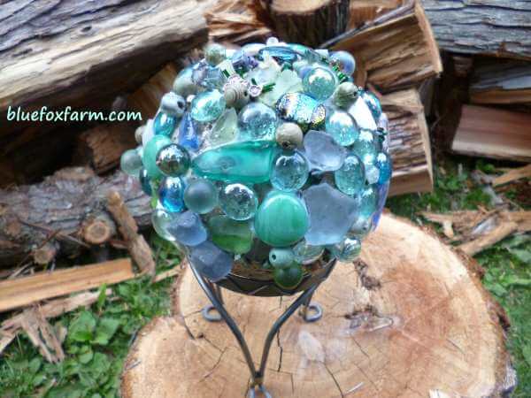 Encrusted Garden Sea Glass Decoration