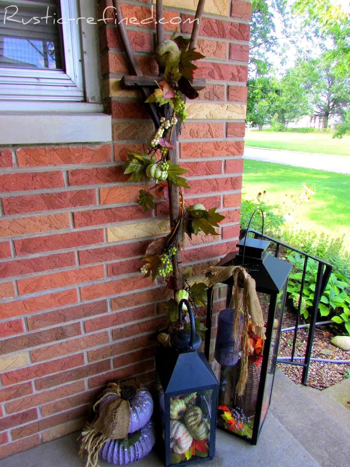 Rake Round-Up with Fall Garland