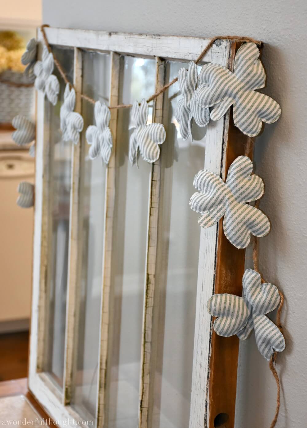 Striped and Stuffed Shamrock Garland