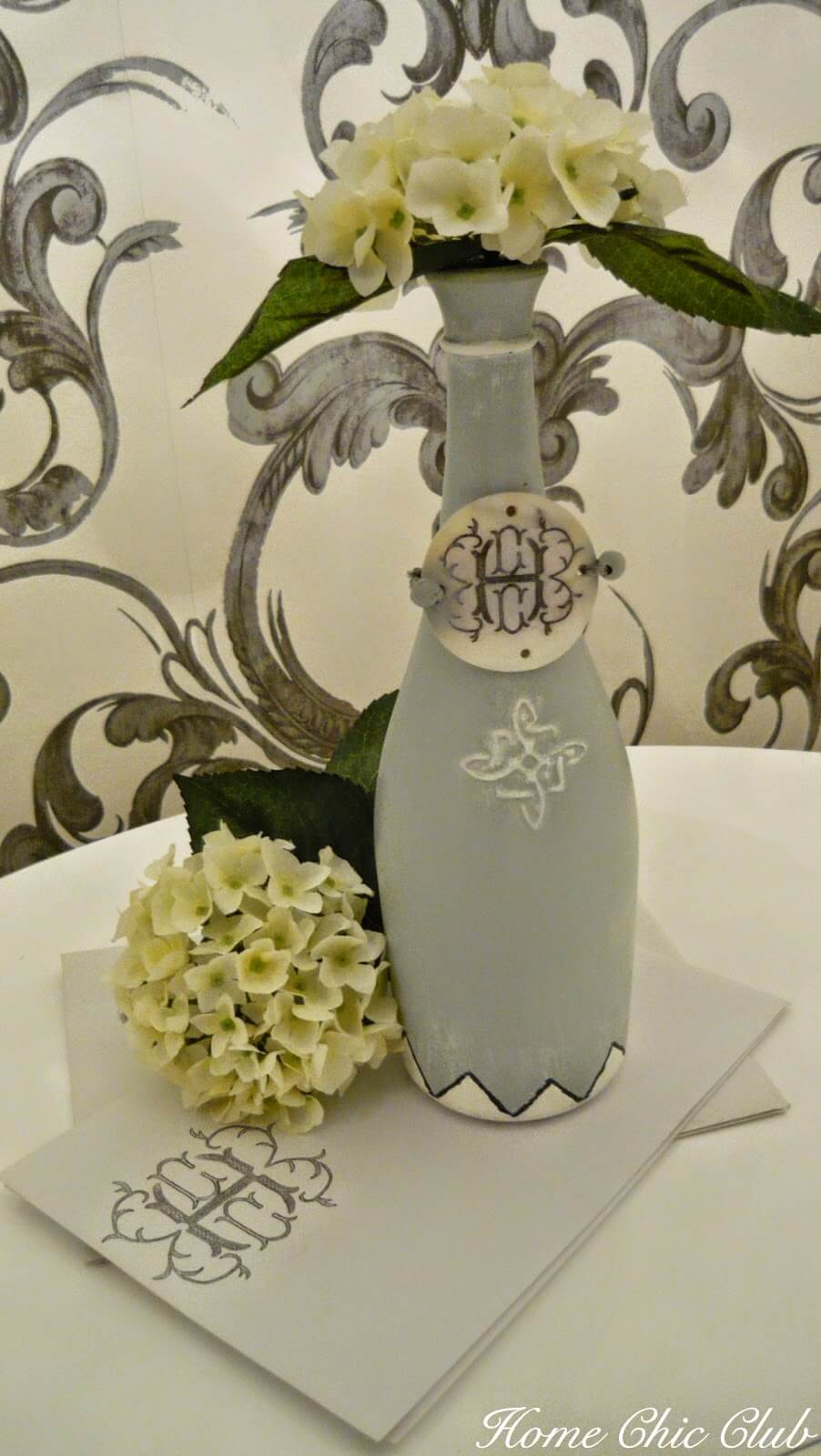 Elegant and Hand-Painted Wine Bottle Vase