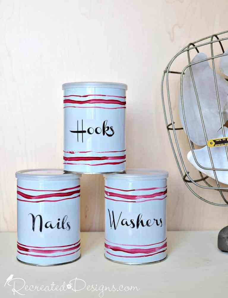 Upcycled Tin Can Storage Containers